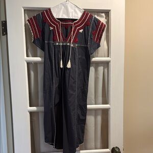 Ulla Johnson Red and Gray Sleeveless Sundress